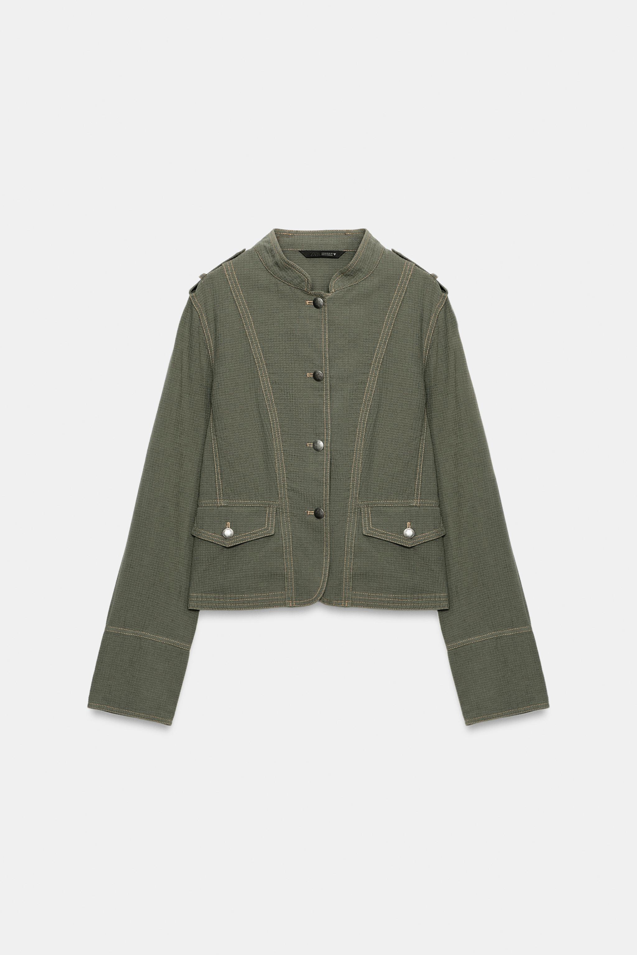 FLOWY TOPSTITCHED BLAZER